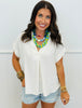 Linen Blend Blouse (Reg & Plus) - 3 Colors
