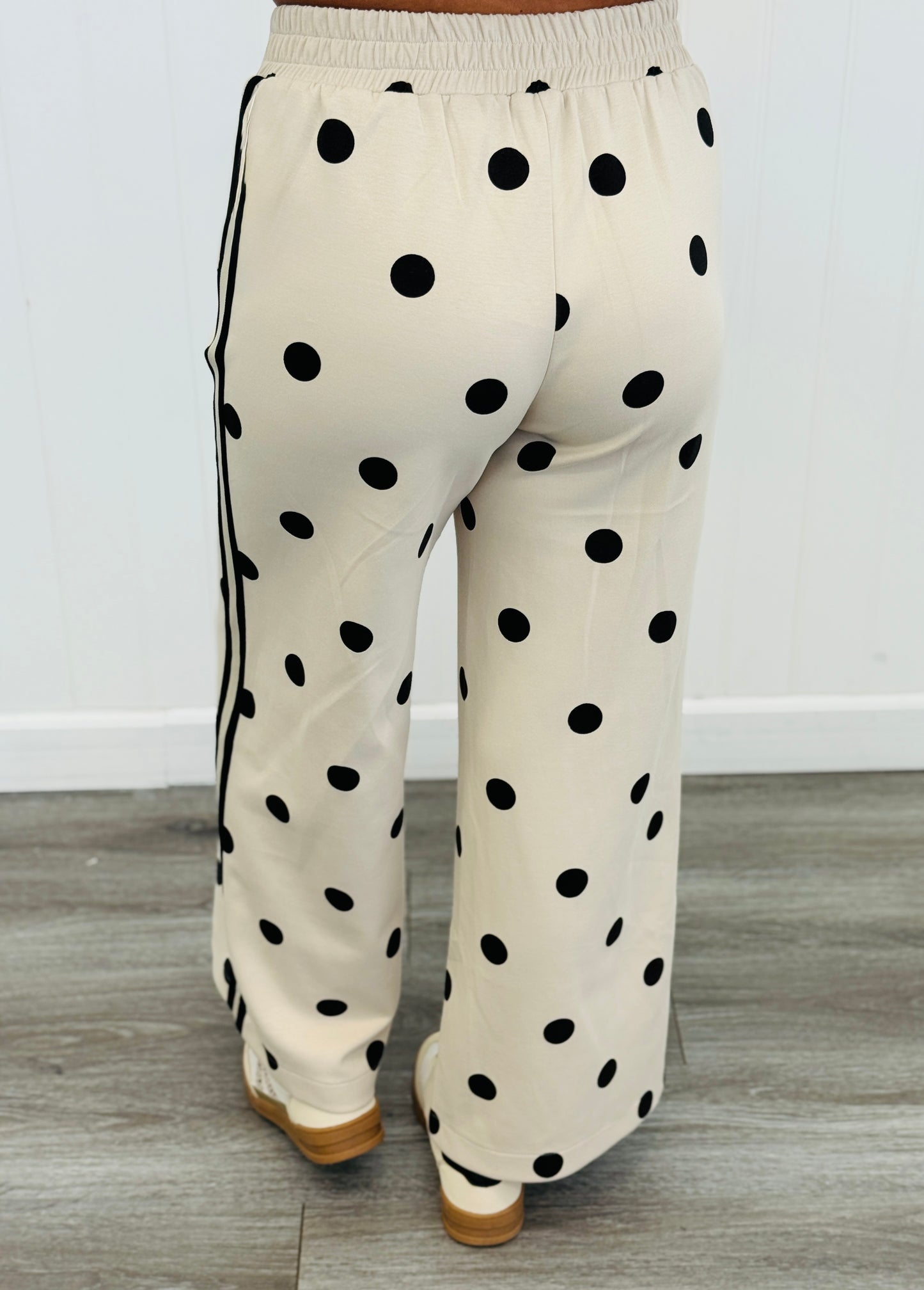 Oatmeal Polka Dot Side Striped Pants (Reg.)