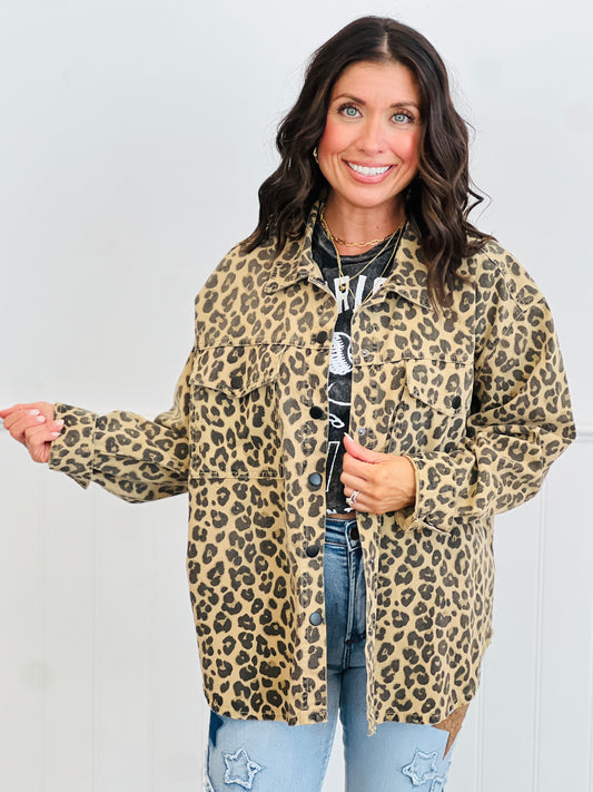 Brown Leopard Print Shacket (Reg.)