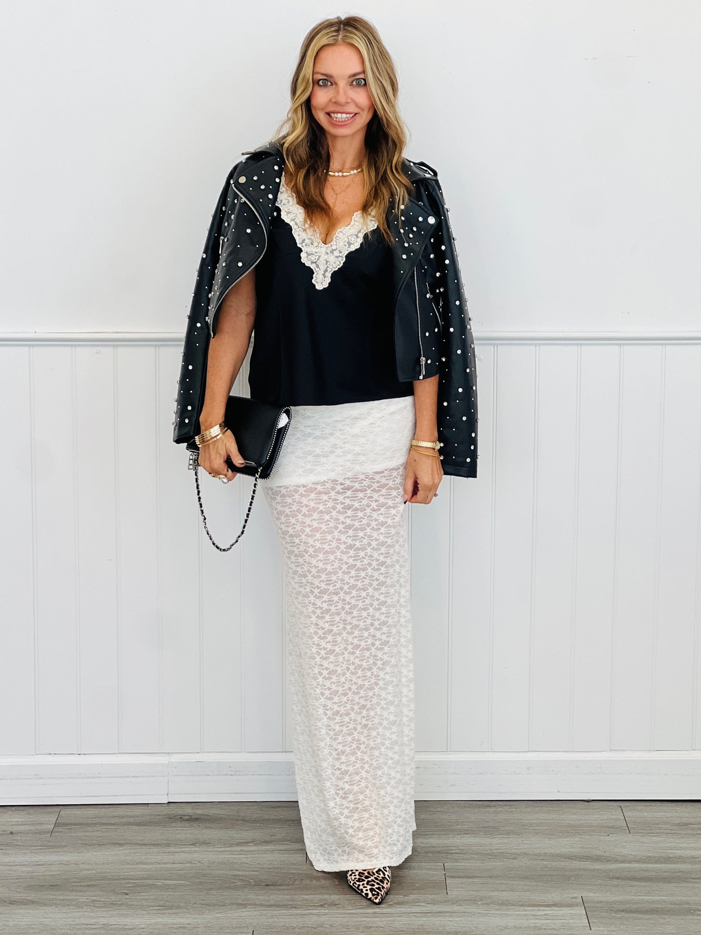 Lace Floral Maxi Skirt (Reg.)- 2 Colors