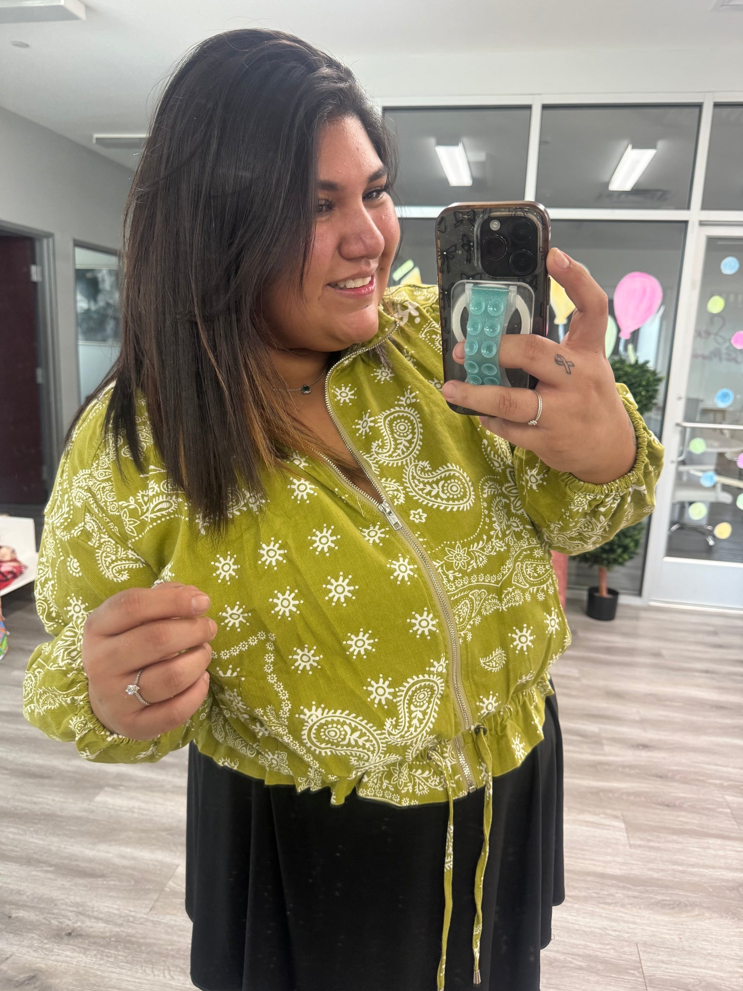 Golden Lime Bandana Print Bomber Jacket (Reg.)