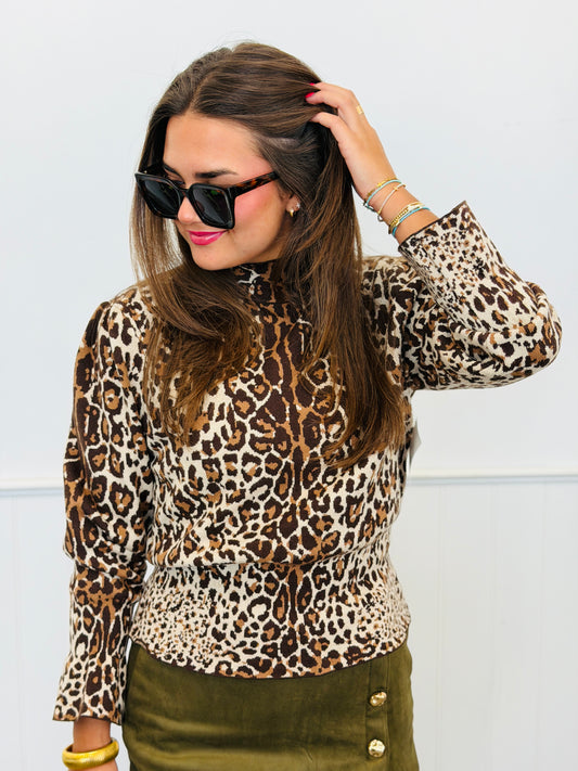 Beige Leopard Print Top (Reg)