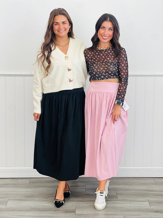 Curve Appeal Midi Skirt (Reg.)-2 Colors