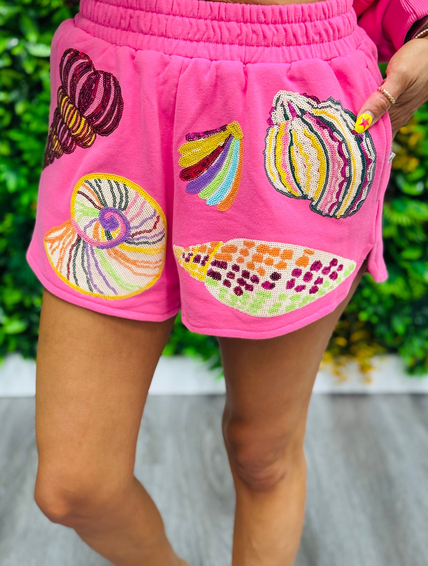 Queen Of Sparkles Pink Multi Shell Shorts (Reg. and Plus)