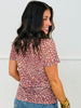 Brown Deer Print Mesh Short Sleeve Top (Reg. and Plus)