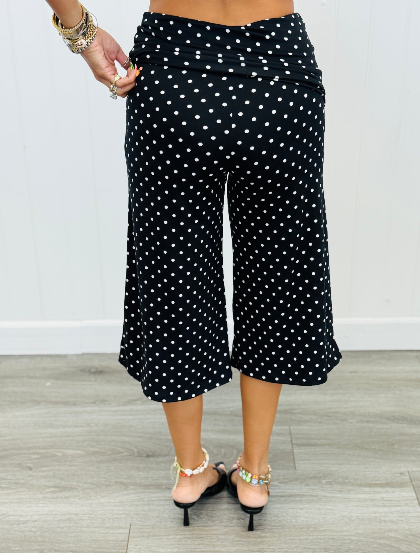 Polka Dot Fold Over Gaucho Pants (Reg.)