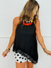 High Neck Asymmetric Hem Top (Reg.)-2 Colors