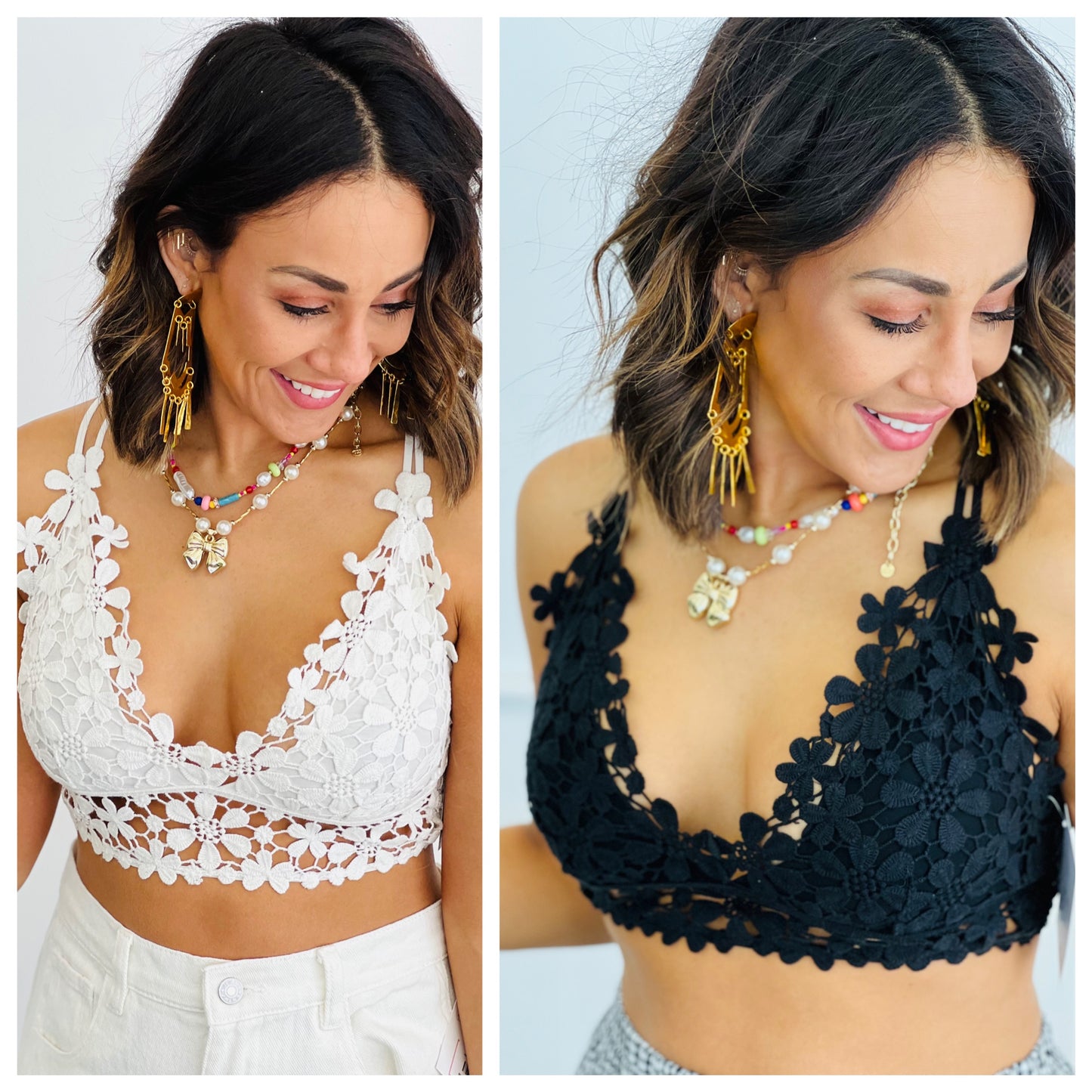Crochet Daisy Longline Bralette (Reg)- 3 Colors