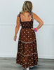 Dark Brown/Ivory Polka Dot Tiered Maxi Dress (Reg.)