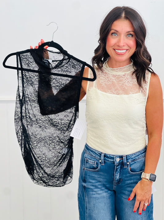 Sheer Floral Mesh Pullover Top (Reg & Plus)-2 Colors