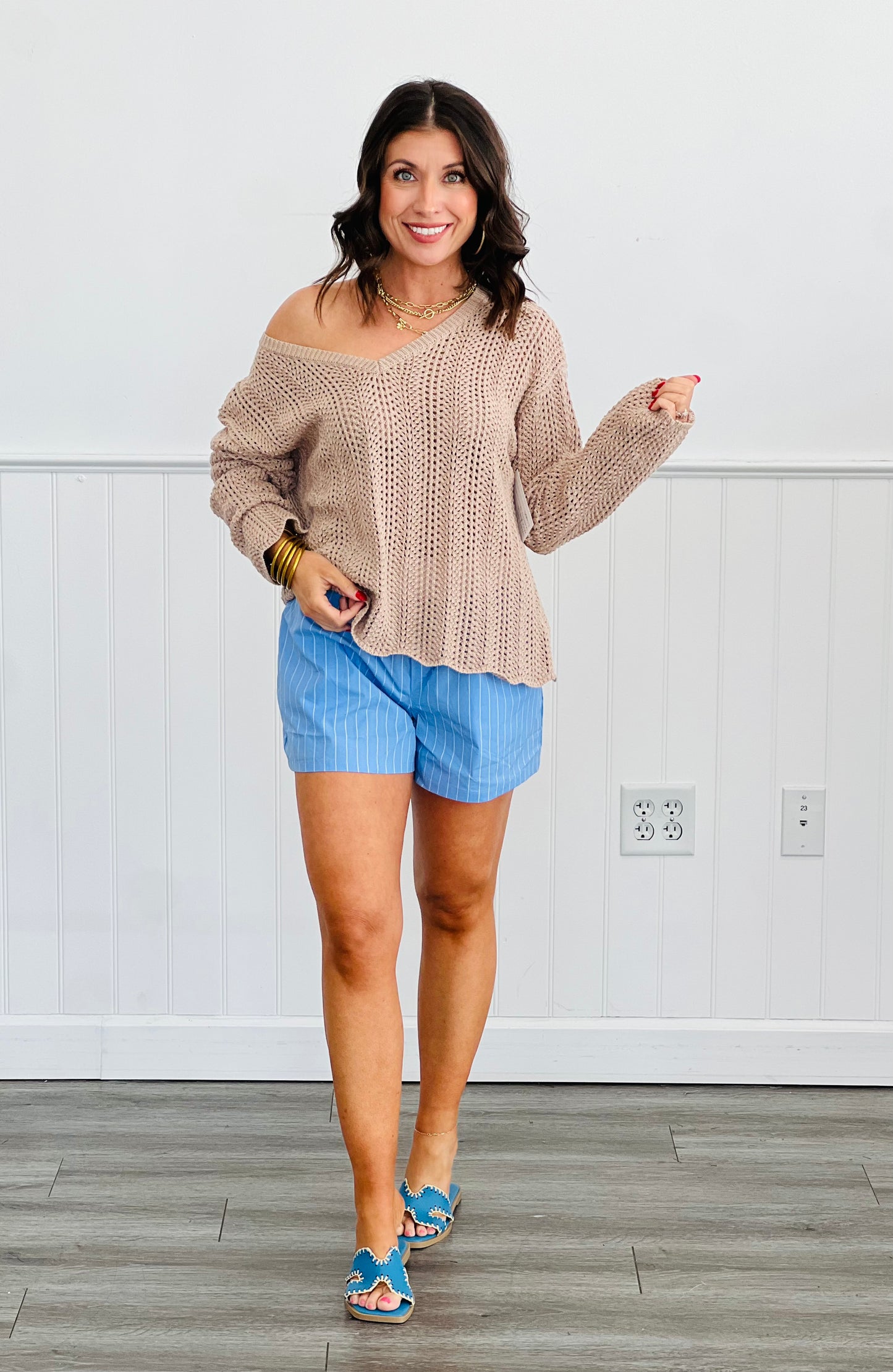 Blue Pinstripe Boxer Shorts (Reg)