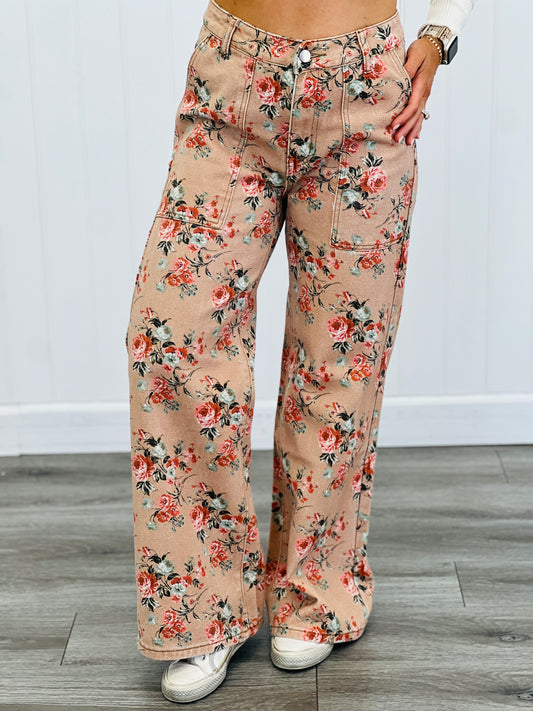 Vintage Ginger Floral Print Jeans (Reg.)