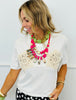 White Crochet Pattern Top (Reg.)