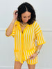 Yellow/White Stripe Crochet Sweater Top (Reg.)