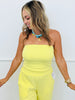 Yellow Strapless Tube Top & Wide Leg Pant Set (Reg.)