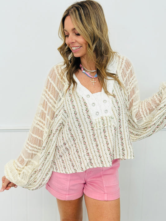 POL Natural Beauty Floral & Lace Blouse (Reg.)