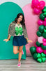 Clover Sequin Short Sleeve Top (Reg. and Plus)
