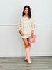 Cream Multi Stripe Collared Polo Sweater Top (Reg.)