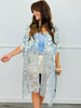 POL Powder Blue Loose Weave Tassel Midi Cardigan (Reg.)