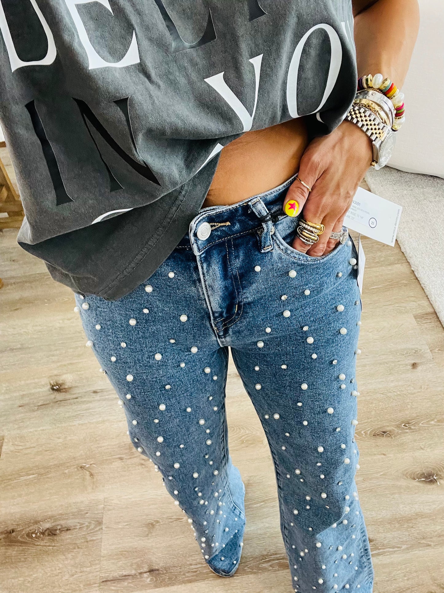 Mica Pearl High Rise Wide Leg Jeans (Reg.)