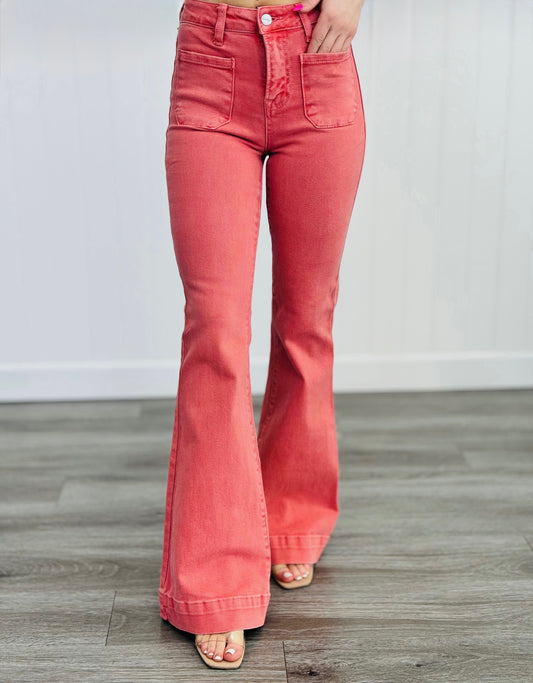 Peach Blossom Bell Bottom Pants (Reg & Plus)