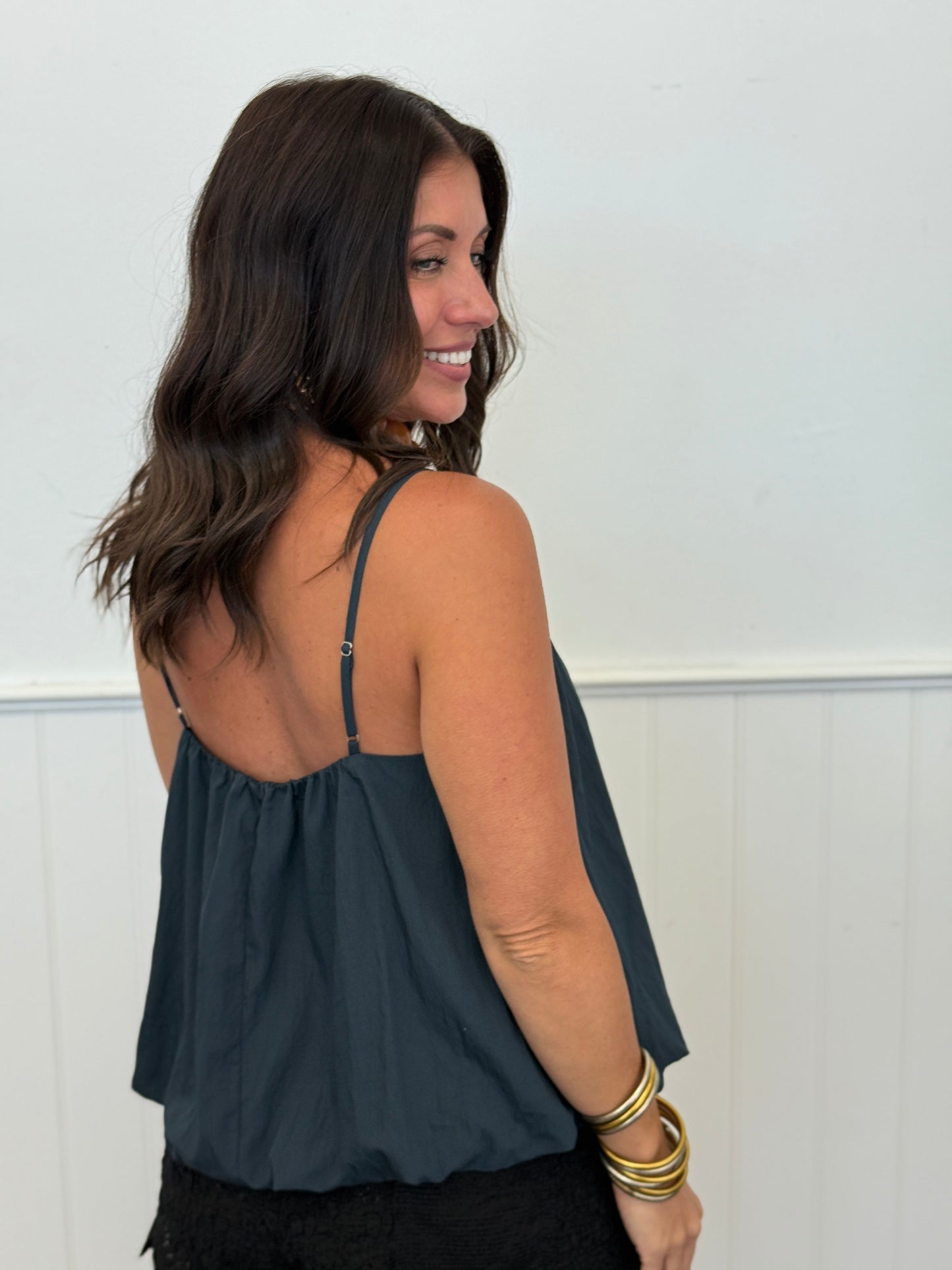 Bubble Hem Cami Tank Top (Reg.)-3 Colors