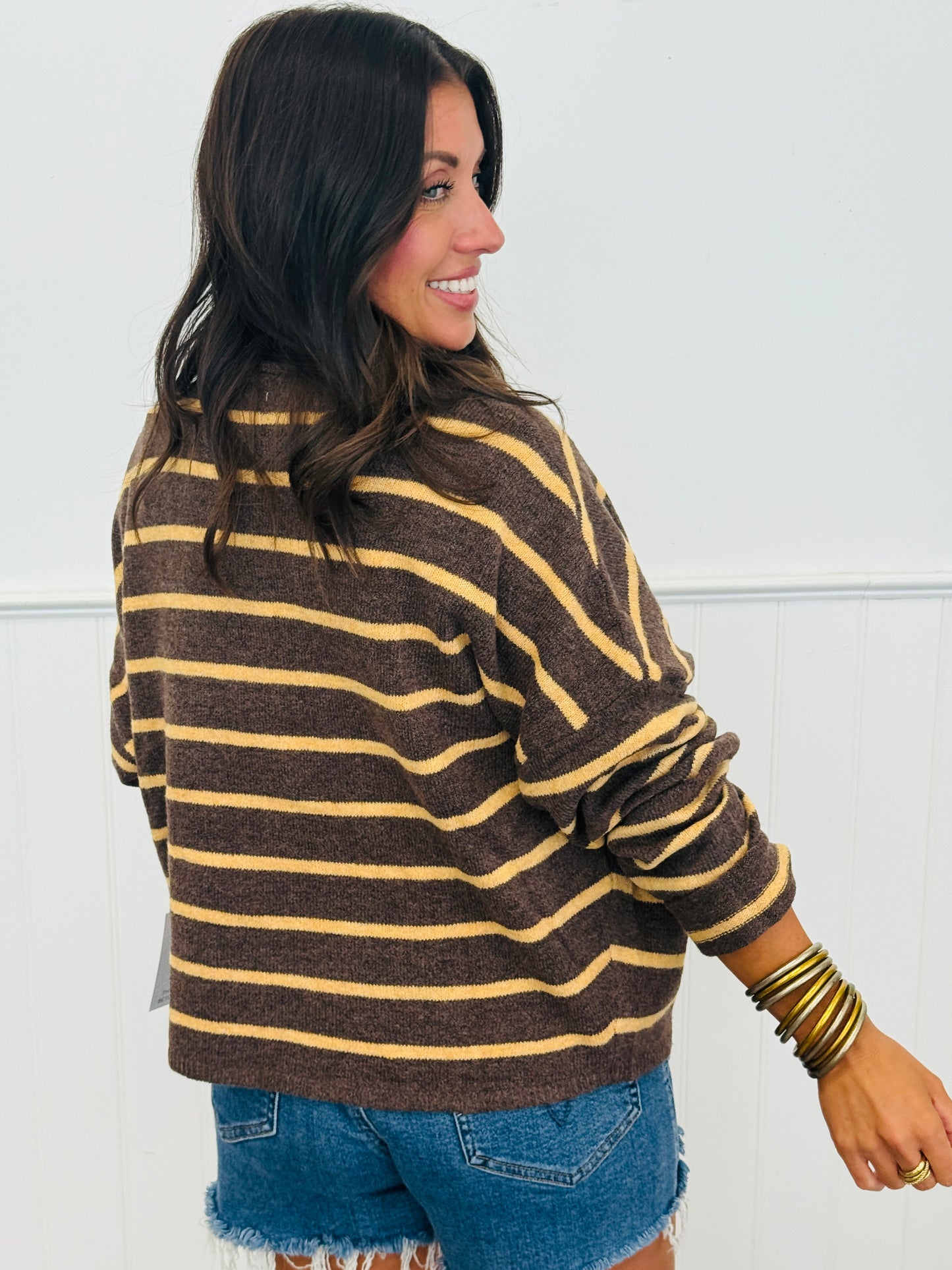 Gigi Brown/Orange Striped Cardigan (Reg.)