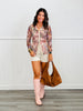 Sand Floral Mesh Button Down Blouse (Reg.)