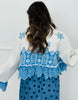 POL Ivory/Blue Cropped Jacket Top (Reg.)