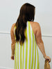 Lime Striped Halter Neck Maxi Dress (Reg.)