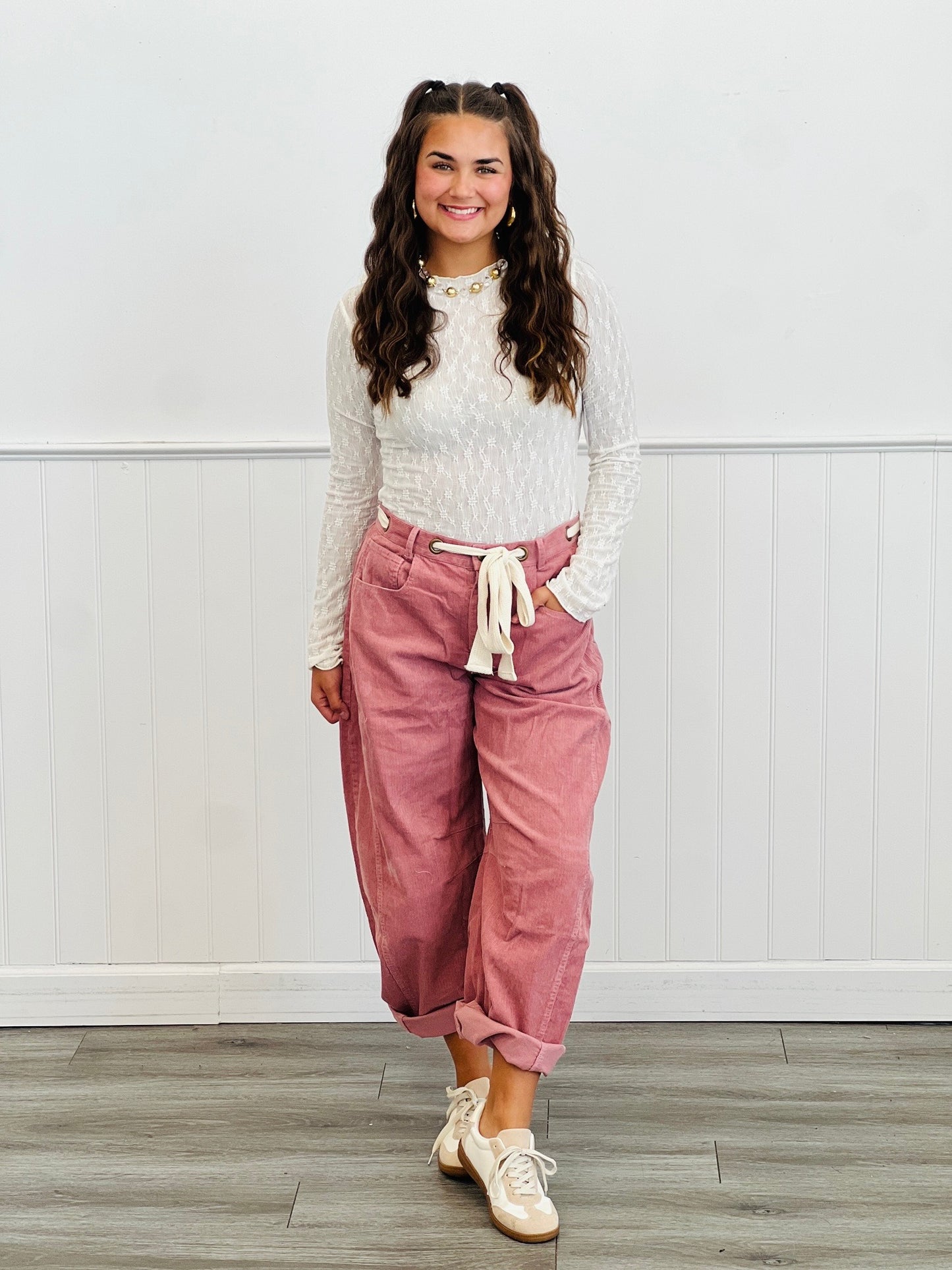 Embroidered Bows Lace Top (Reg & Plus)-2 Colors