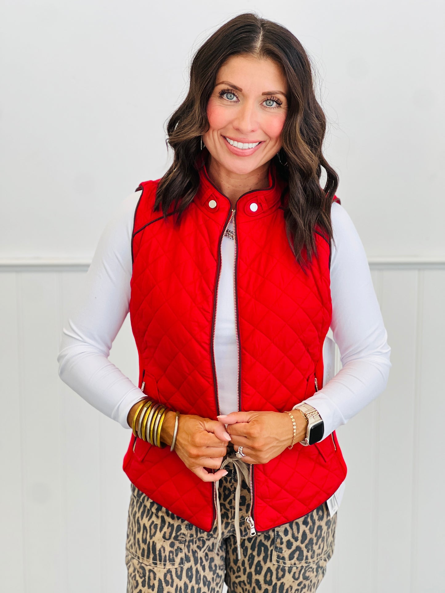 Quilted Suede Zip Up Vest (Reg & Plus)-3 Colors