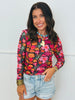 Floral Print Mesh Blouse (Reg.) - 4 Colors