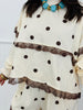Ivory/Brown Polka Dot Seam Lace Sweatshirt (Reg.)