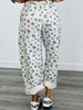 Cream/Blue Floral Print Barrel Pants (Reg.)