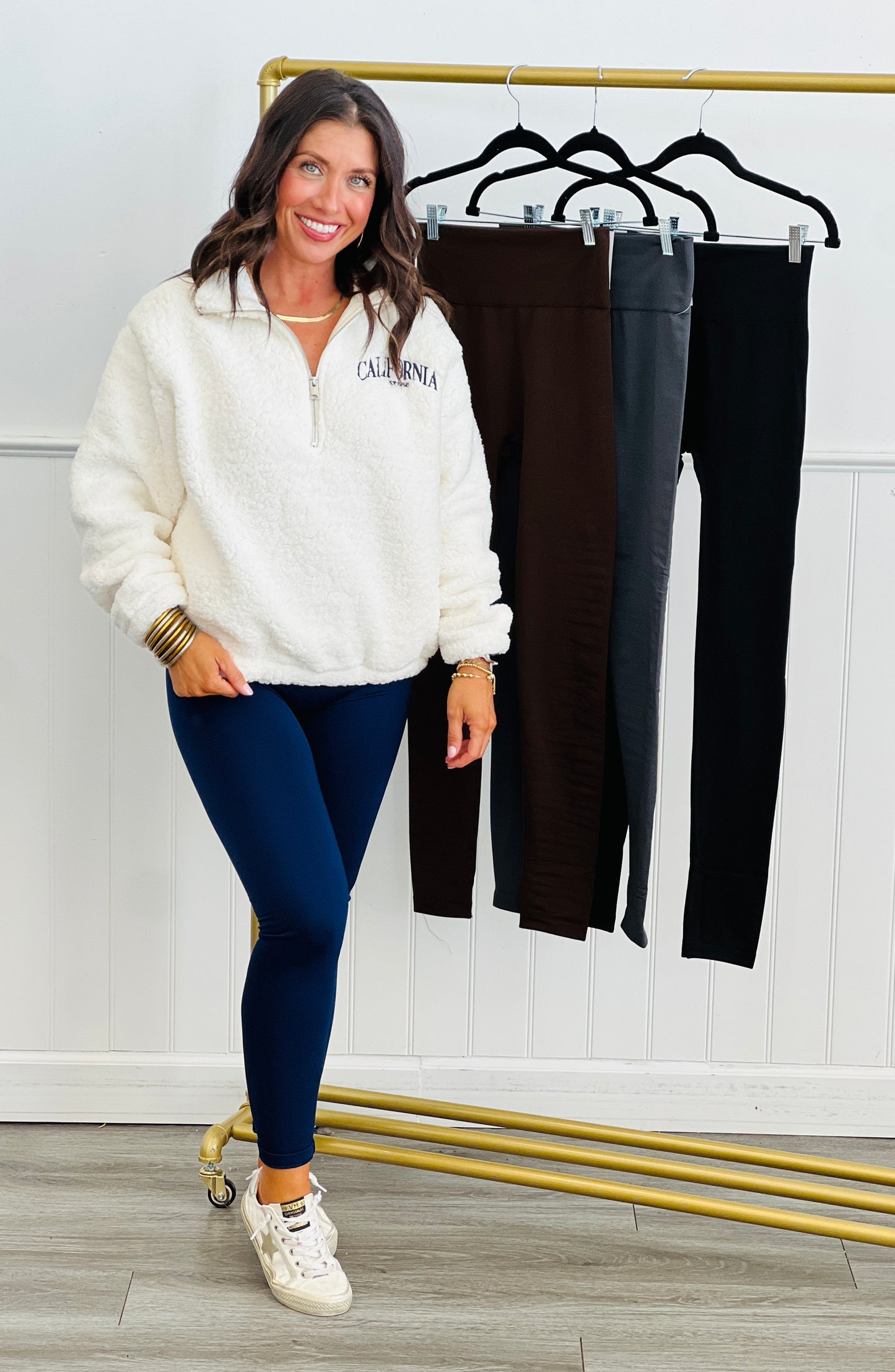 Ivory Sherpa California Half Zip Top (Reg.)