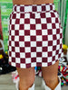 Maroon Let's Go Checkered Skort (Reg. and Plus)