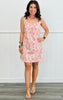Pink Multi Floral Eyelet Lace Mini Dress (Reg)