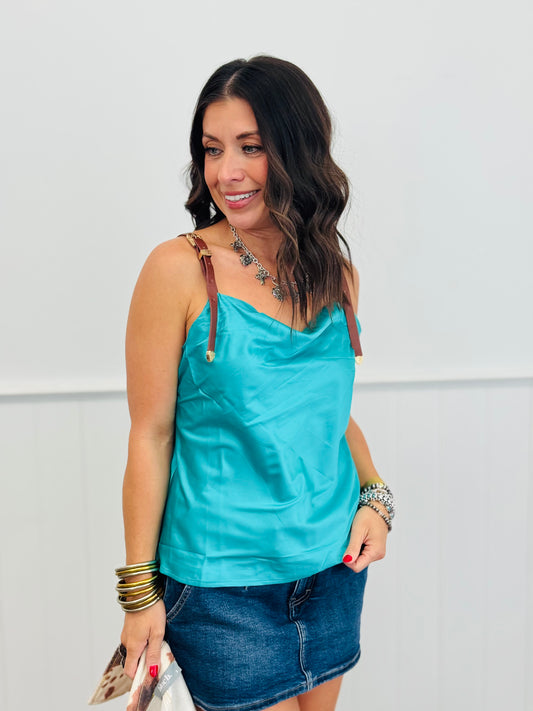 Turquoise Buckle Straps Cami Top (Reg.)