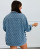 Denim Sequin Diamond Denim Jacket (One Size)