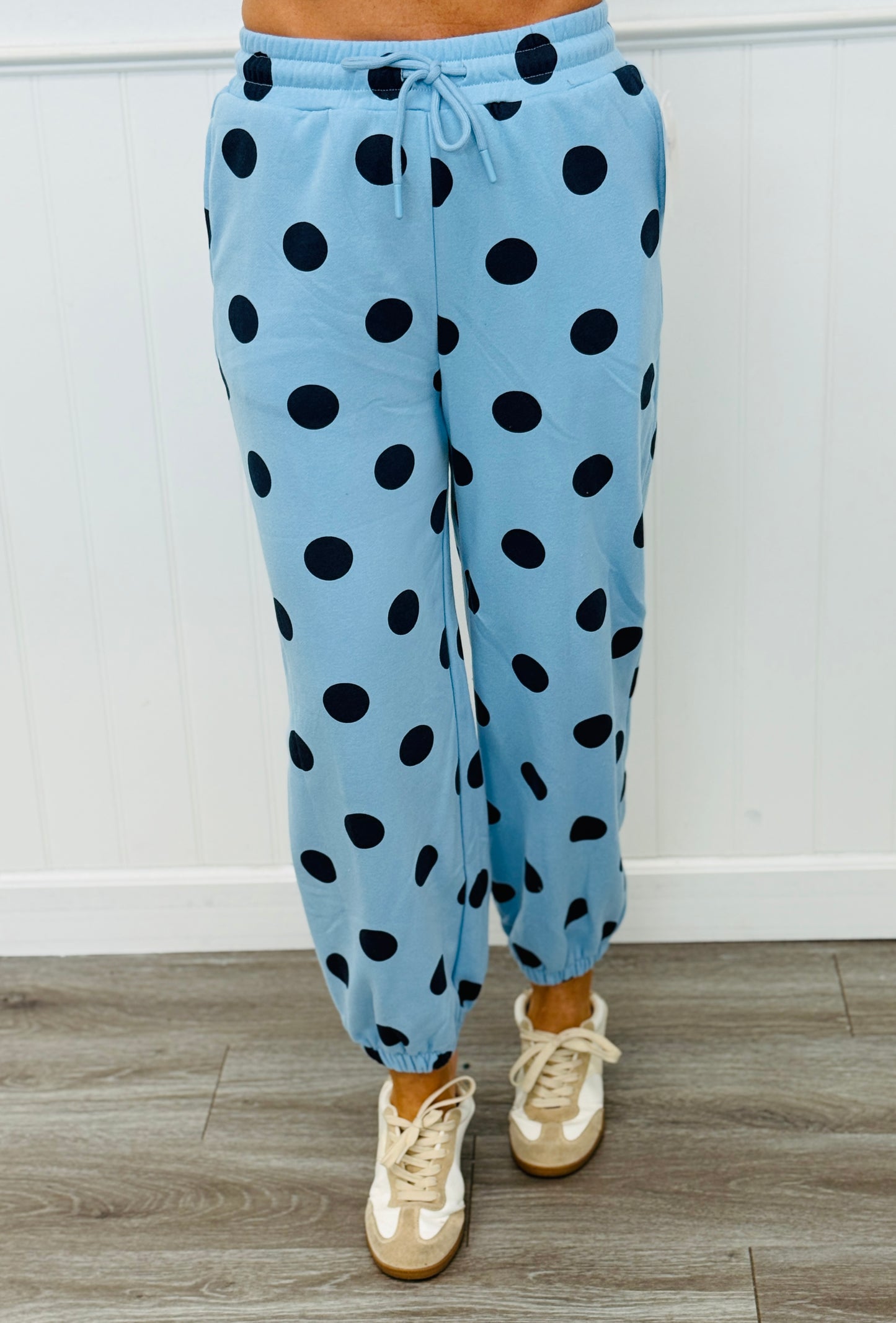 Sky Blue/Navy Polka Dot Jogger Sweat Pants (Reg.)