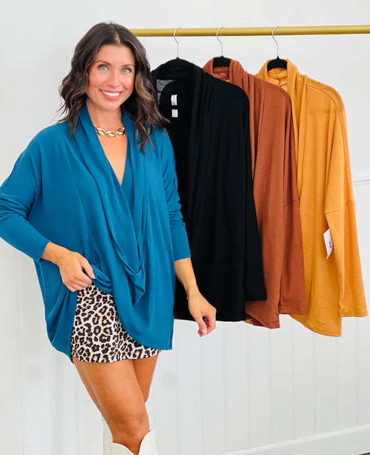 Dear Scarlett Hacci Wrap Top (Reg. and Plus) - 5 Colors