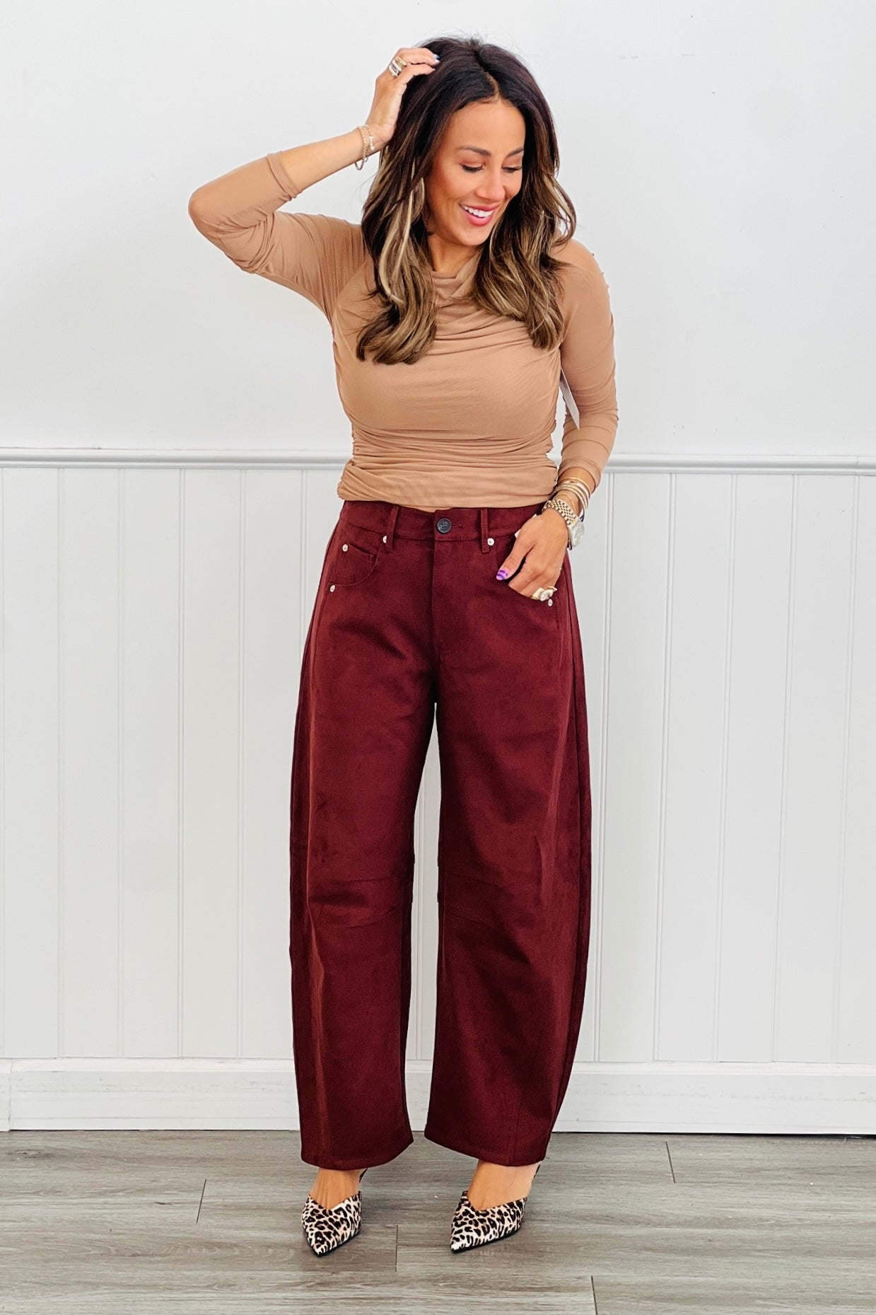 Sheerly Ruched Long Sleeve Top (Reg & Plus)-2 Colors