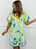 Lime Mix Floral Jacquard Mini Dress (Reg.)