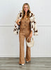 Cow Print Faux Fur Jacket (Reg.)
