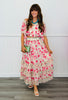 Pink Multi Blurred Floral Maxi Skirt Set (Reg & Plus)