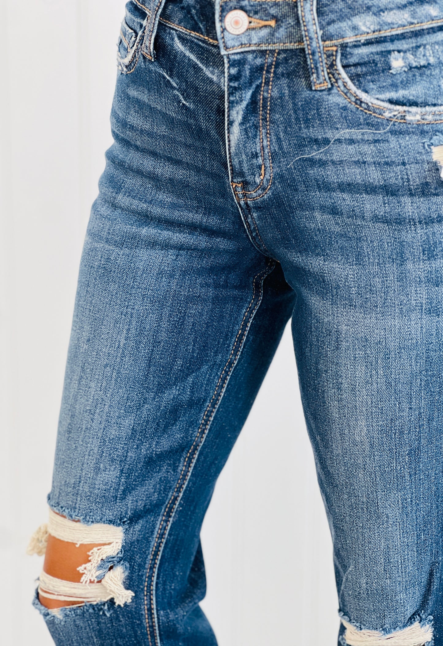 Suffice High Rise Cropped Straight Leg Pants (Reg. and Plus)