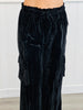 Black Velvet Cargo Wide Leg Pants (Reg.)