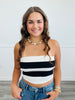 Wide Stripe Scalloped Tube Top (Reg.)