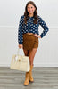 Navy/Cream Dot Button Down Cardigan (Reg.)